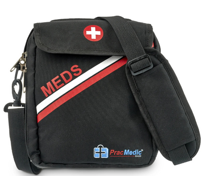 PracMedic Bags First Aid Bags Empty- Holds Diabetic Insulin Supplies, Epipen, Inhaler Spacer, Supplement Organizer- Insulated Medicine Bag The Perfect Safety Kit During Travel and School (Black)