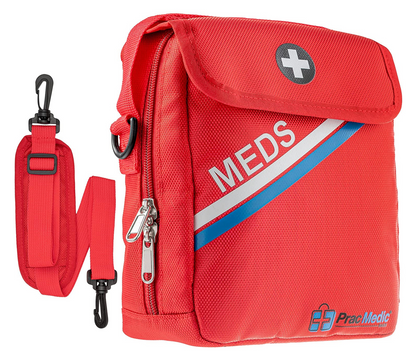 PracMedic Bags First Aid Bags Empty- Holds Diabetic Supplies, Epipen, Antihistamine, Supplement Organizer- Insulated Medicine Bag The Perfect Safety Kit During Travel and School (Red)