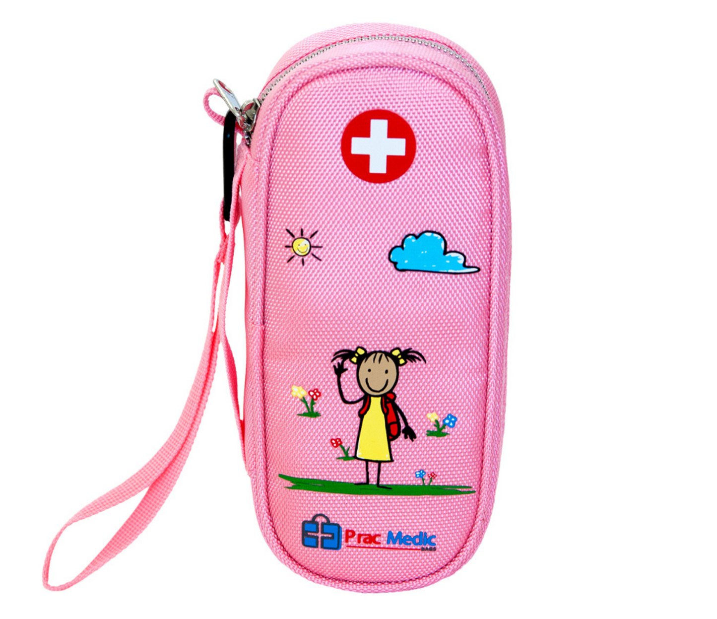 PracMedic Bags Epipen Carry Case Kids- Insulated, Holds 2 Epi Pens or Auvi Q, Antihistamine. Inhaler, Nasal Spray, Eye Drops, Allergy Medicine- Medical Carrying Case for Emergencies (Pink)