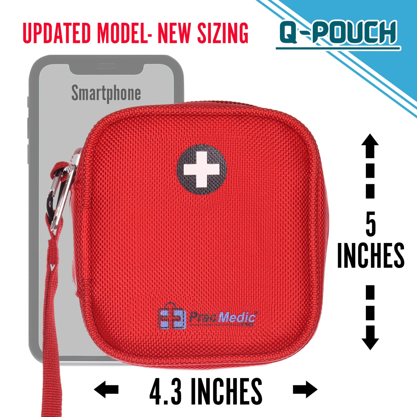 PracMedic Bags Medicine Carrying Case- Holds Auvi Q, Nasal Spray, Eye Drops or Antihistamine Tablets- Insulated Medical Pouch - Small Medical Travel Case- Be Prepared in Any Emergency (Q-Pouch Red)