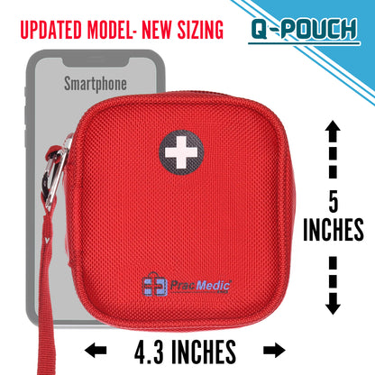 PracMedic Bags Medicine Carrying Case- Holds Auvi Q, Nasal Spray, Eye Drops or Antihistamine Tablets- Insulated Medical Pouch - Small Medical Travel Case- Be Prepared in Any Emergency (Q-Pouch Red)